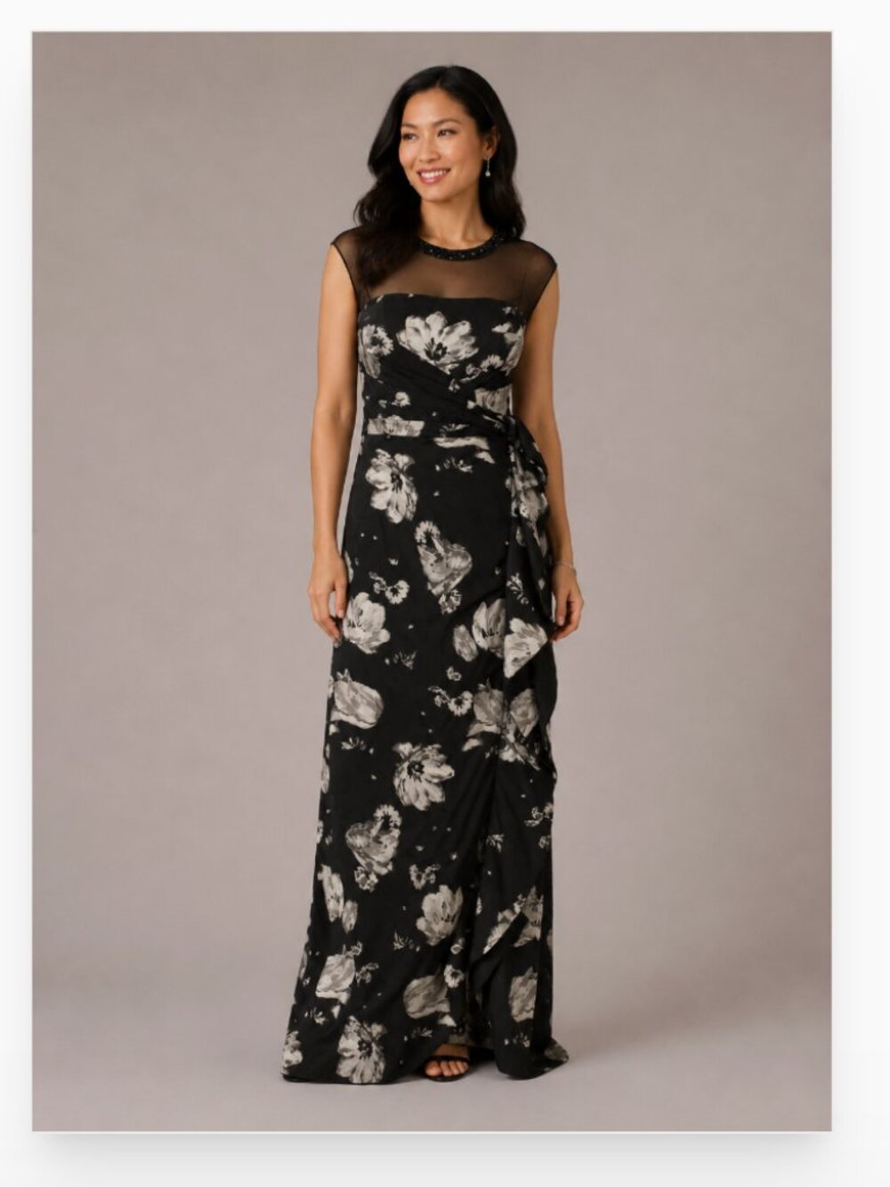 Rickie Freeman for Teri Jon Jacquard Floral Gown Size 6 EUC